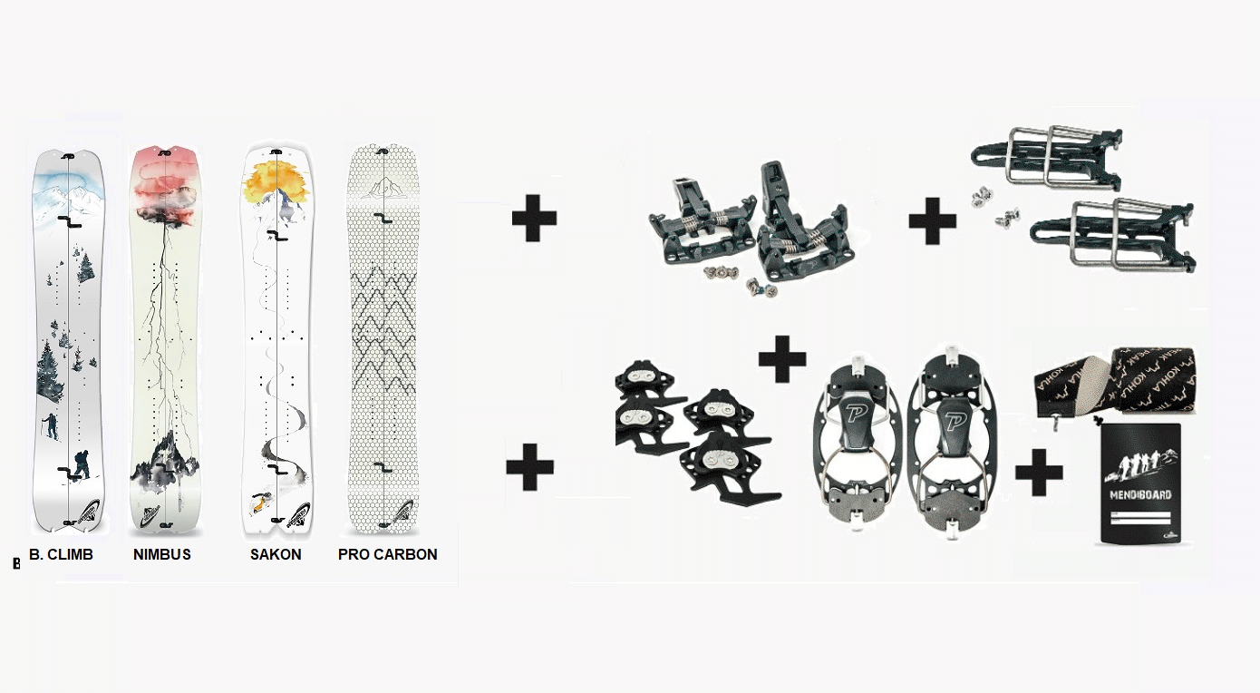 Pack Splitboard Panthom Tech Toes + M6 Bindings + Adjusboard Splits Cleats + Rocket Risers + Kohla Skins